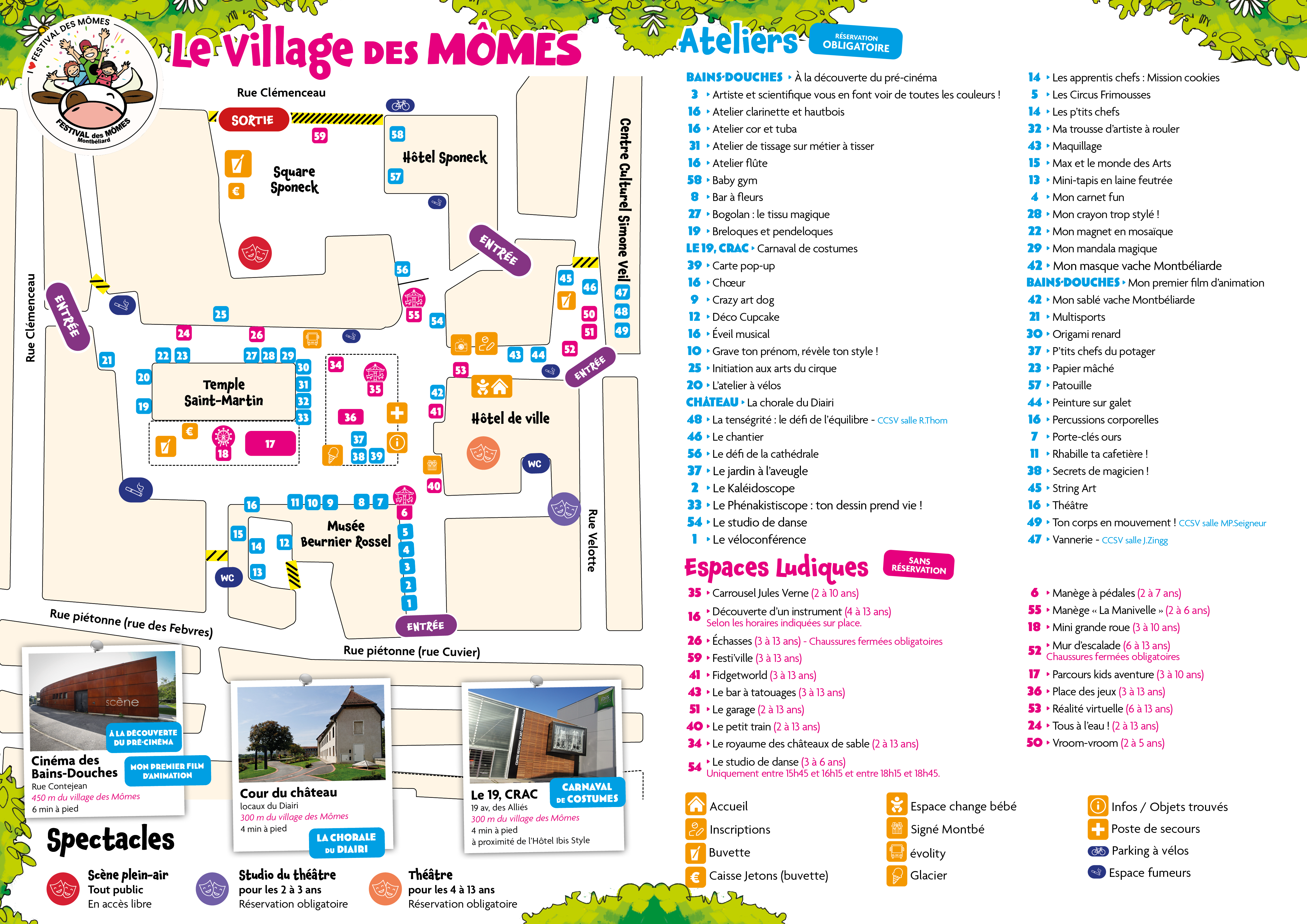 Plan du village des Mômes 2026